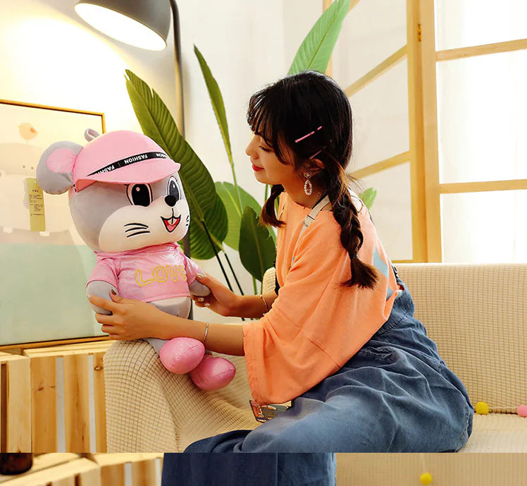 Colorful Plush Love Mouse Mascot Toy
