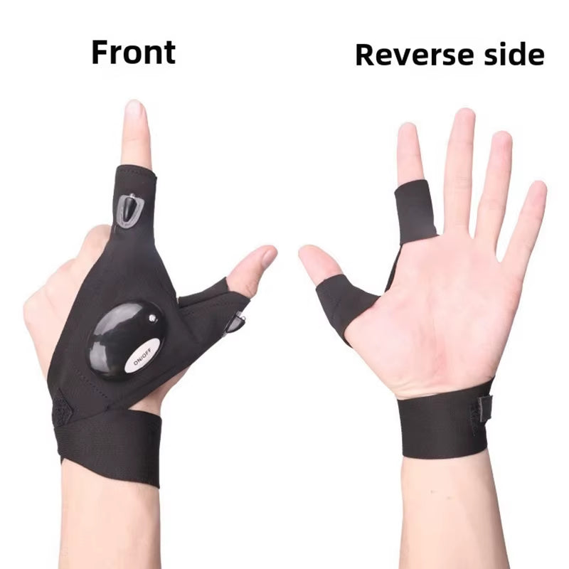LED Flashlight Gloves Gifts for Men Father Boyfriend Husband Unique Cool Gadget Tools for Camping Repairing Hands-Free Lights