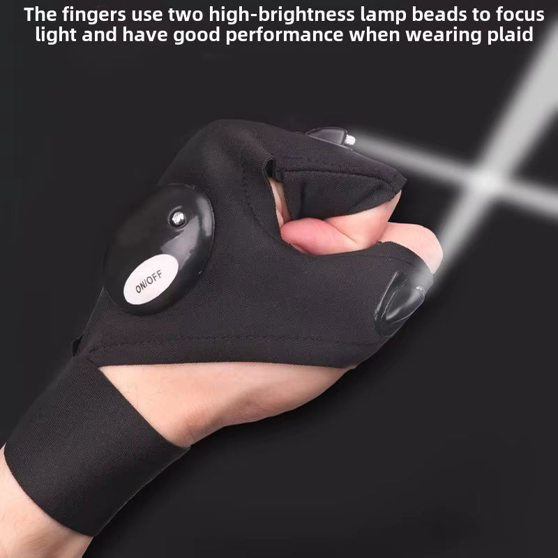 LED Flashlight Gloves Gifts for Men Father Boyfriend Husband Unique Cool Gadget Tools for Camping Repairing Hands-Free Lights
