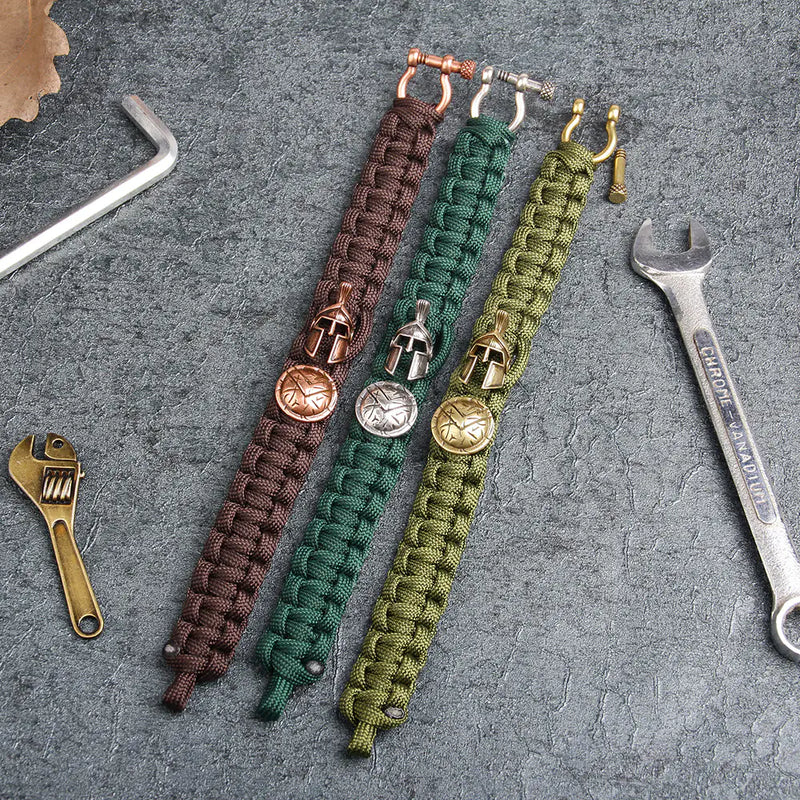 Survival Paracord Bracelet with Helmet Shield Design