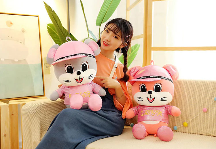 Colorful Plush Love Mouse Mascot Toy