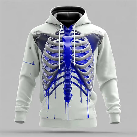 3D Print Hoodies for Men Women Terror Skeleton Halloween Fashion Casual Sweatshirt Oversized Hoodie Pullovers Tracksuit Clothing