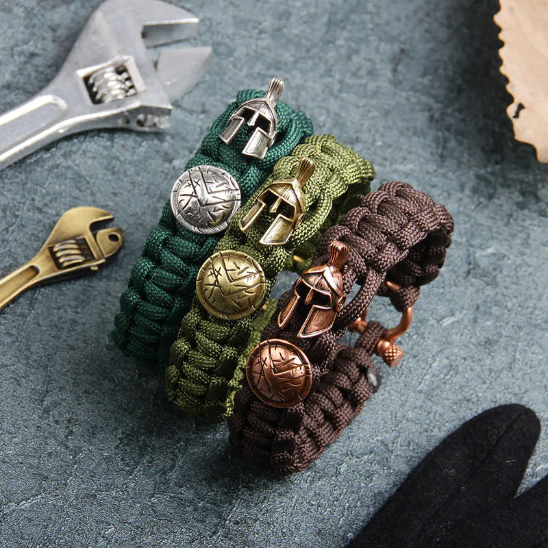 Survival Paracord Bracelet with Helmet Shield Design