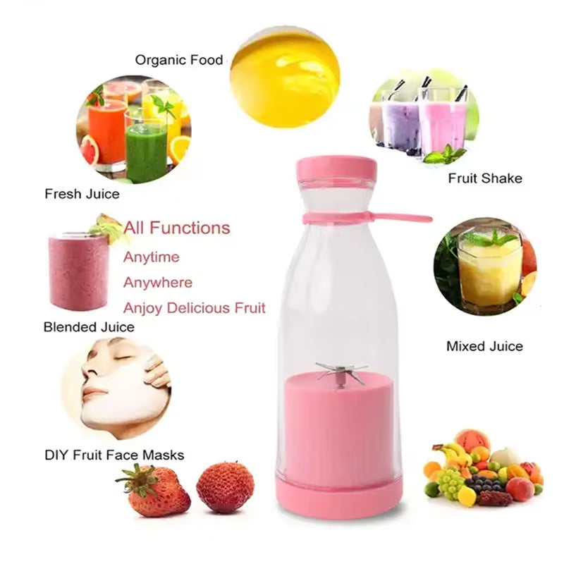 USB Rechargeable Portable Electric Fruit Juicer Blender Handheld Smoothie Milkshake Maker Mini Juice Water Stirring Mixer Cup