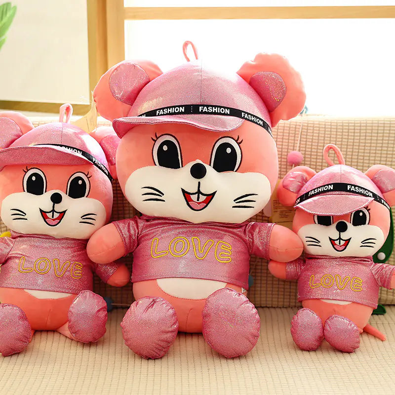 Colorful Plush Love Mouse Mascot Toy