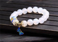 Crystal White Agate Bracelet, Handmade Jewelry
