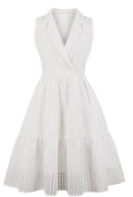Plus Size 70s Style Solid Color Dress for Women