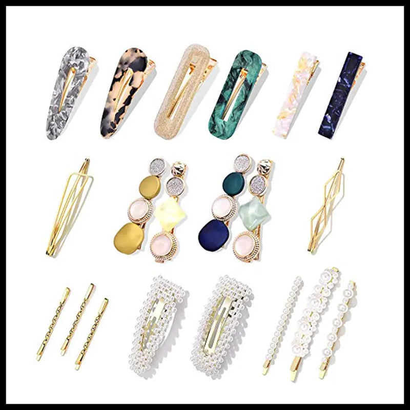 Japanese Acetic Acid Geometric Hair Clips (Set)