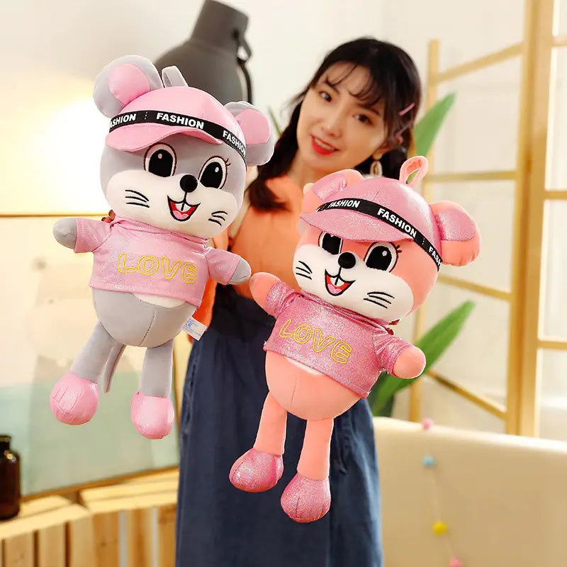 Colorful Plush Love Mouse Mascot Toy