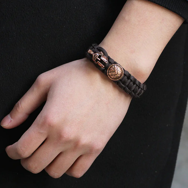 Survival Paracord Bracelet with Helmet Shield Design