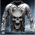 2025 New Men'S Skull Print Hoodie Sweatshirts 3D Print Head Pattern Hooded Pullover Autumn Fashion Casual Sweatshirt