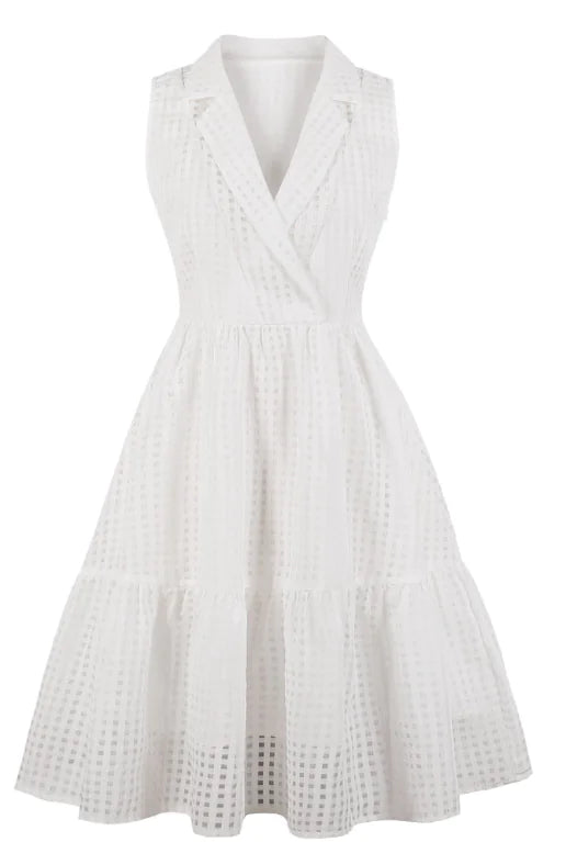 Plus Size 70s Style Solid Color Dress for Women