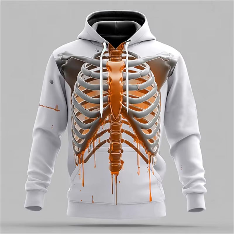 3D Print Hoodies for Men Women Terror Skeleton Halloween Fashion Casual Sweatshirt Oversized Hoodie Pullovers Tracksuit Clothing