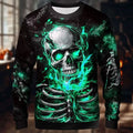 Halloween Theme Skull Skeleton Men'S Casual Hoodies Sweatshirts Fall Winter Crew Neck Pullover Long Sleeve Trendy Streetwear