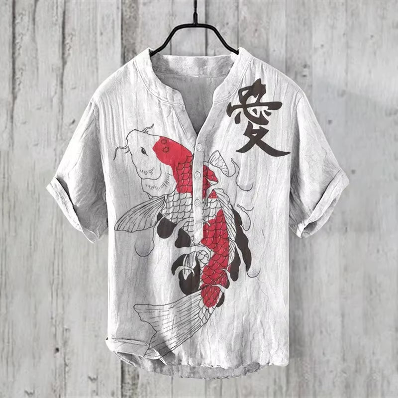 2025 New Cardigan Men'S Casual Shirt 3D Printed Short Sleeve Linen Shirt Men'S Summer Men'S Tops S-5XL Fast Shipping