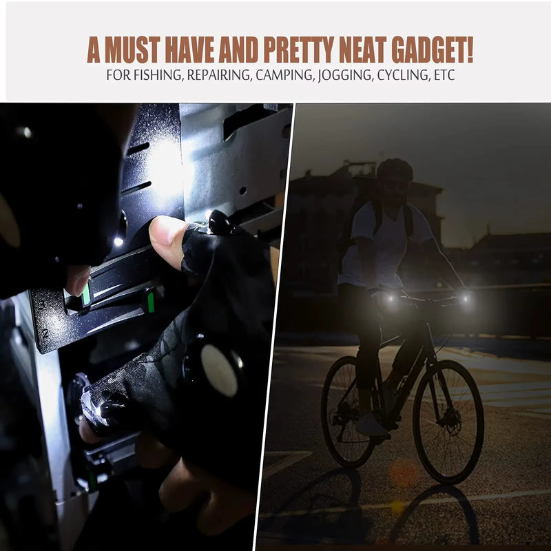 LED Flashlight Gloves Gifts for Men Father Boyfriend Husband Unique Cool Gadget Tools for Camping Repairing Hands-Free Lights