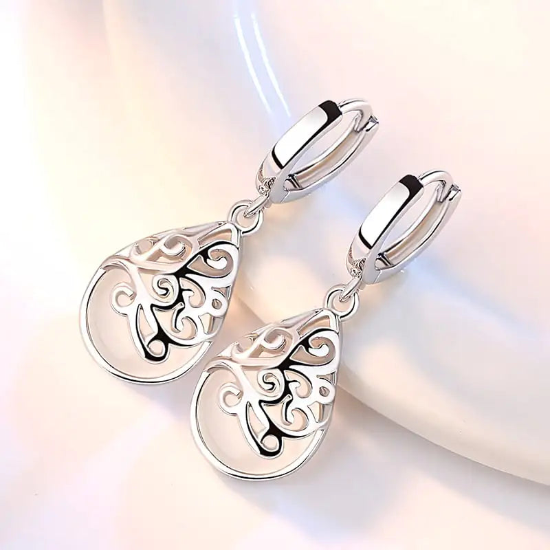 Moonlight Opal Totem 925 Silver-Plated Earrings
