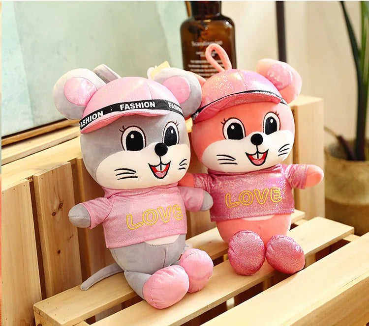Colorful Plush Love Mouse Mascot Toy