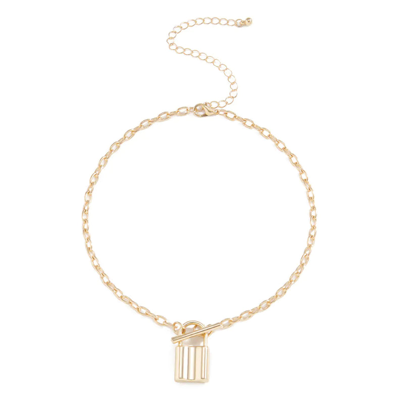 Trendy Lock-Shaped Chain Necklace for Women